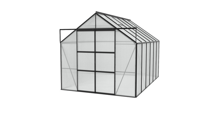 Växthus Uranus 9900 Svart Poly Sockel 9,9 m² Vitavia